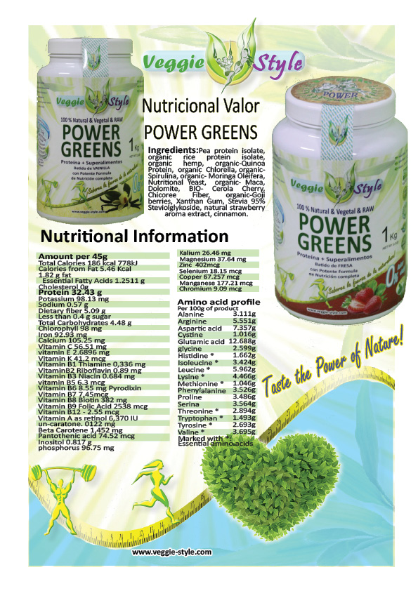 vegan protein shake with superfoods power greens