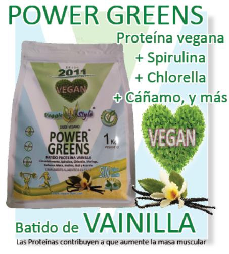 Veggie Style-Power-Greens-batido-de-Proteína-Vegana-con-moringa-Spirulina-Chlorella-cañamo-maca-sabor-Vainilla